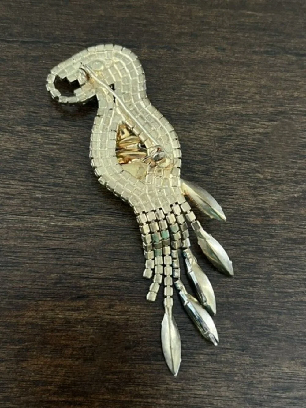Parrot Brooch Pin Colorful Multi-Color Rhinestone Tropical